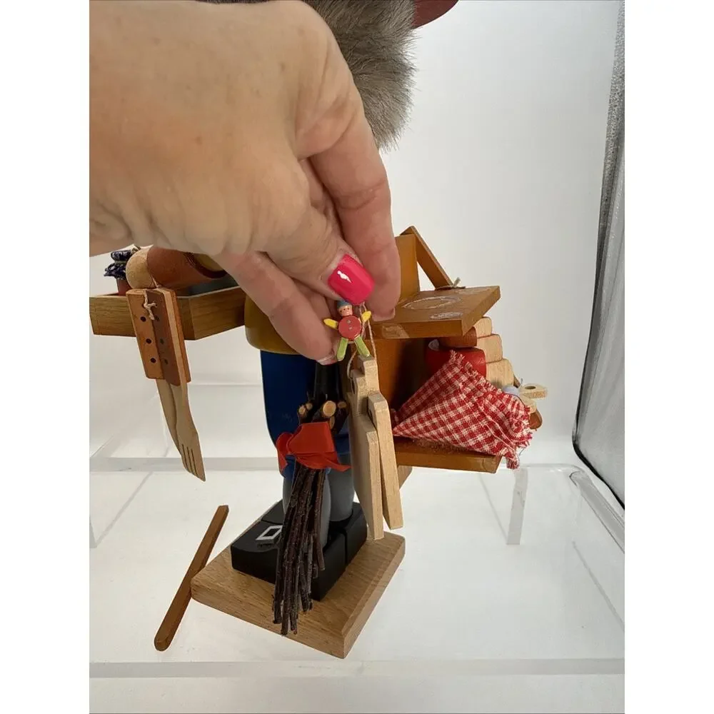 Christian Ulbricht Nutcracker Peddler 15.5” Cheese, Wine, Jam, Broom READ MORE